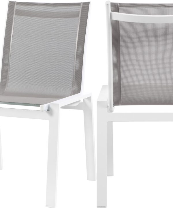 Nizuc Grey Mesh Waterproof Fabric Outdoor Patio Aluminum Mesh Dining Chair - Luxe Home Furnishings (Jersey City, NJ)