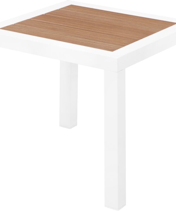 Nizuc Brown manufactured wood Outdoor Patio Aluminum End Table - Luxe Home Furnishings (Jersey City, NJ)