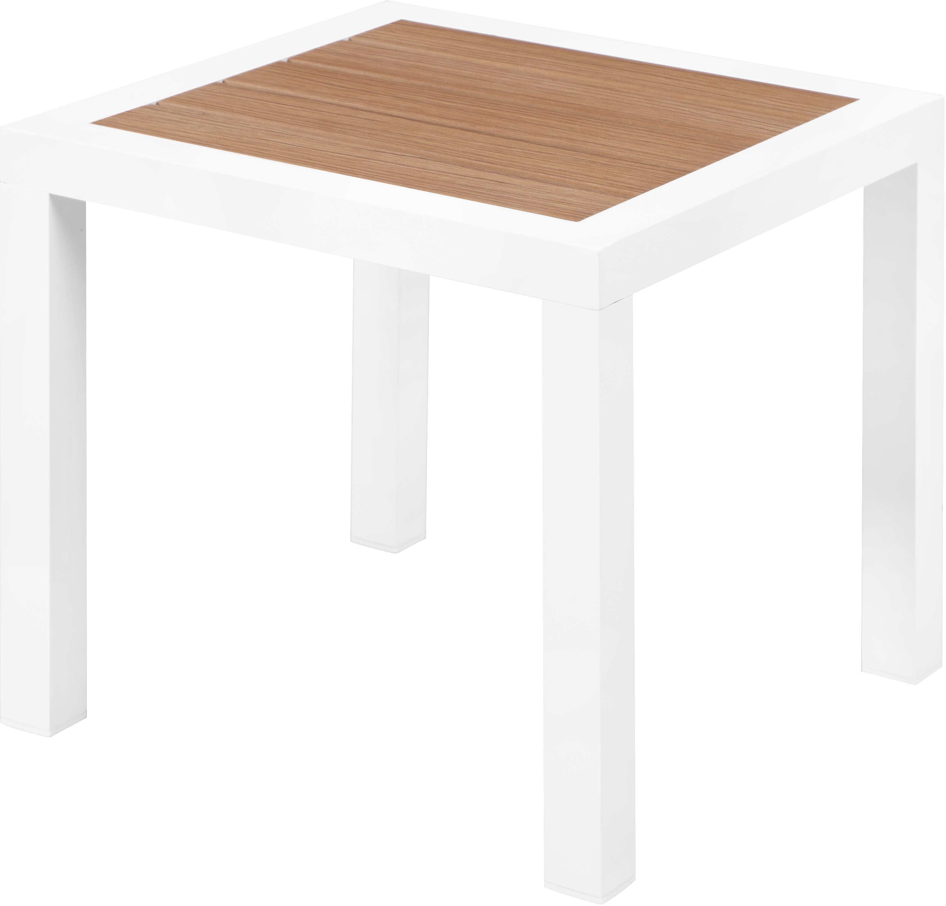 Nizuc Brown manufactured wood Outdoor Patio Aluminum End Table - Luxe Home Furnishings (Jersey City, NJ)