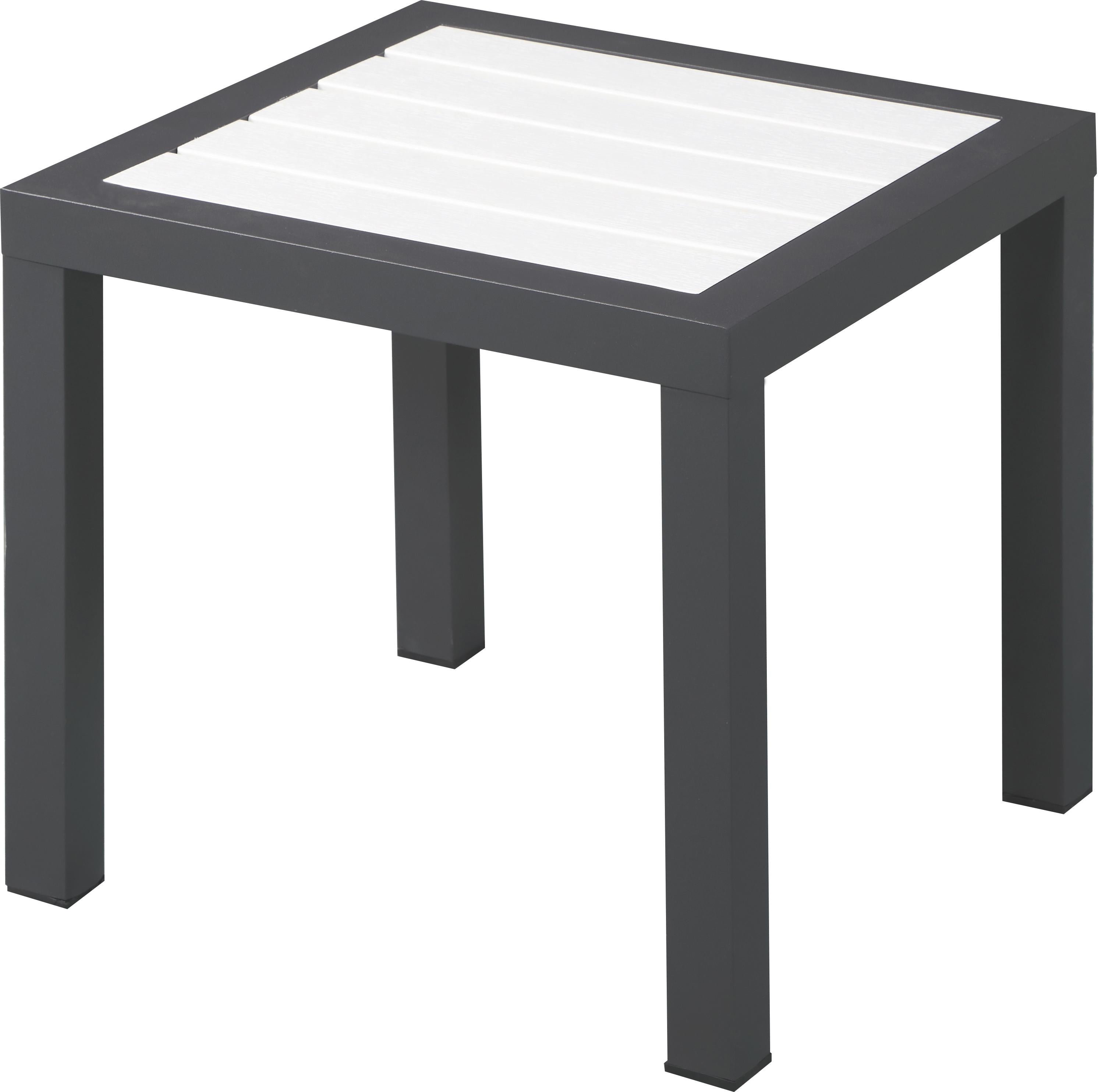 Nizuc White manufactured wood Outdoor Patio Aluminum End Table - Luxe Home Furnishings (Jersey City, NJ)