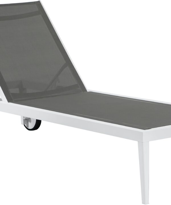 Nizuc Grey Mesh Waterproof Fabric Outdoor Patio Aluminum Mesh Chaise Lounge Chair - Luxe Home Furnishings (Jersey City, NJ)