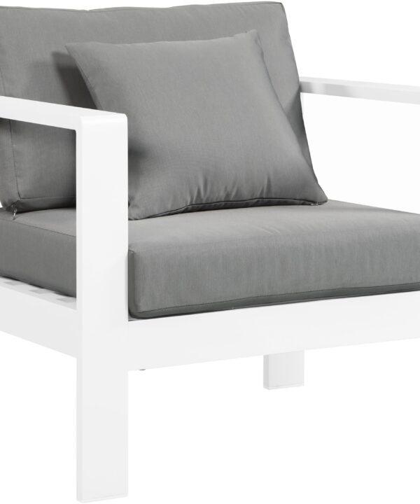 Nizuc Grey Waterproof Fabric Outdoor Patio Aluminum Arm Chair - Luxe Home Furnishings (Jersey City, NJ)