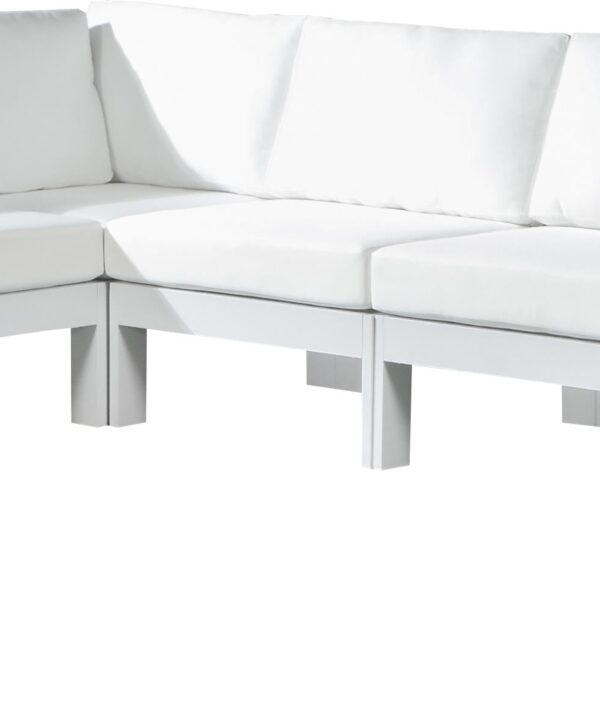 Nizuc White Waterproof Fabric Outdoor Patio Modular Sectional - Luxe Home Furnishings (Jersey City, NJ)