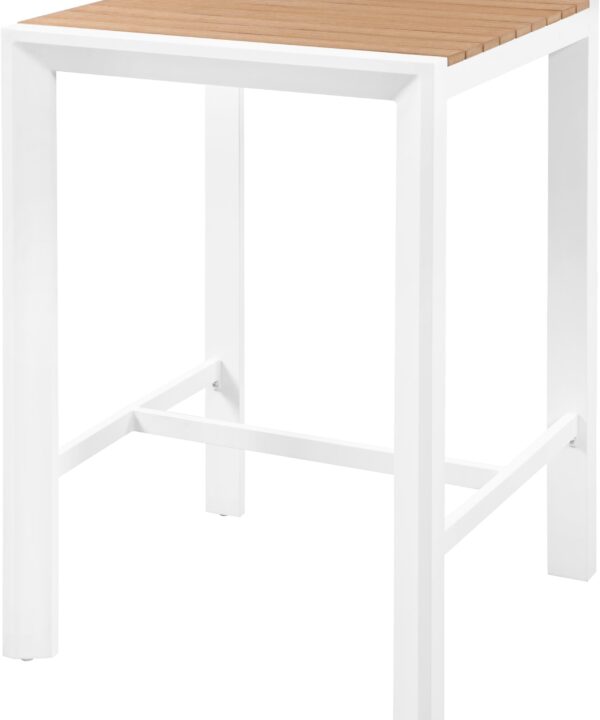 Nizuc Brown manufactured wood Outdoor Patio Aluminum Square Bar Table - Luxe Home Furnishings (Jersey City, NJ)
