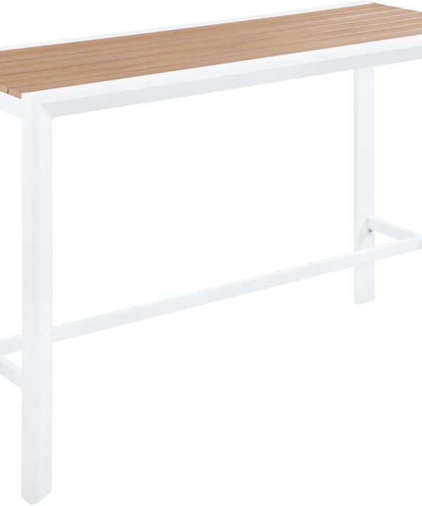 Nizuc Brown manufactured wood Outdoor Patio Aluminum Rectangle Bar Table - Luxe Home Furnishings (Jersey City, NJ)
