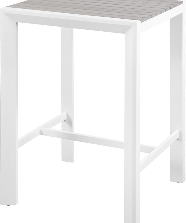 Nizuc Grey manufactured wood Outdoor Patio Aluminum Square Bar Table - Luxe Home Furnishings (Jersey City, NJ)