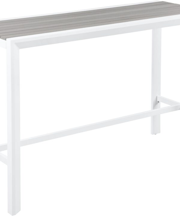 Nizuc Grey manufactured wood Outdoor Patio Aluminum Rectangle Bar Table - Luxe Home Furnishings (Jersey City, NJ)