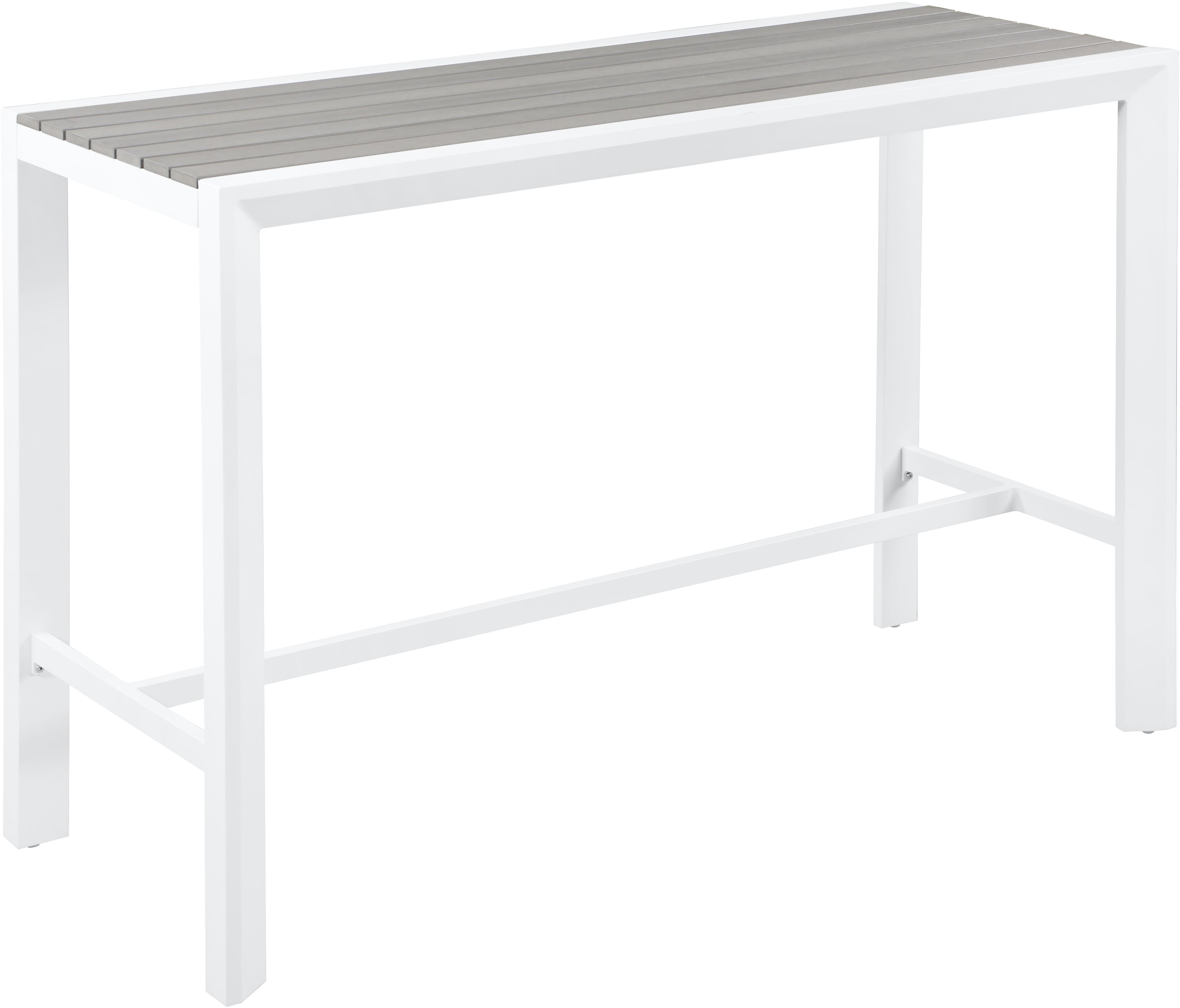 Nizuc Grey manufactured wood Outdoor Patio Aluminum Rectangle Bar Table - Luxe Home Furnishings (Jersey City, NJ)