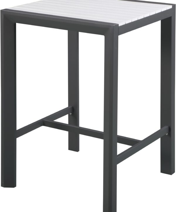 Nizuc White manufactured wood Outdoor Patio Aluminum Square Bar Table - Luxe Home Furnishings (Jersey City, NJ)