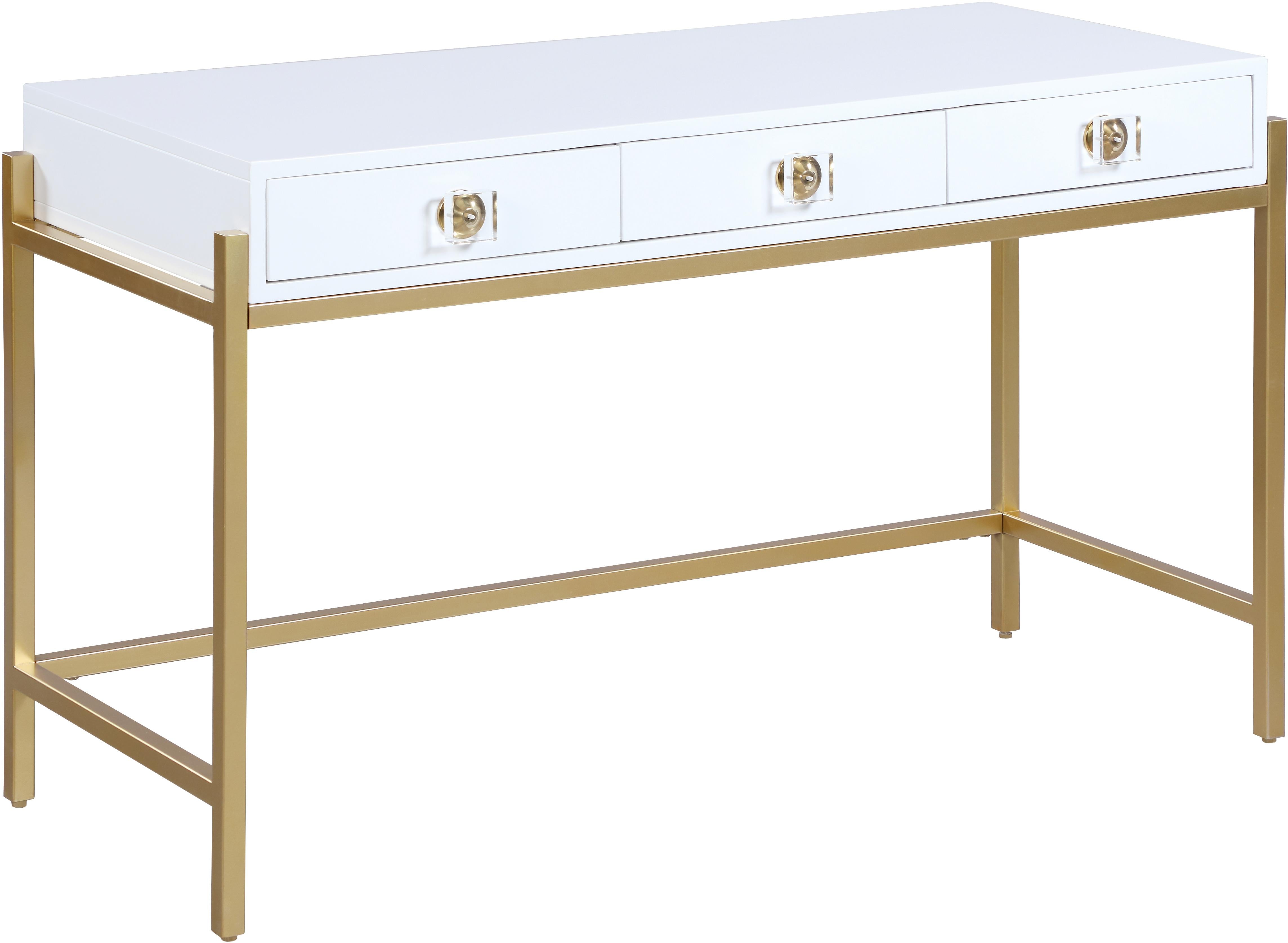 Abigail White / Gold Desk/Console - Luxe Home Furnishings (Jersey City, NJ)