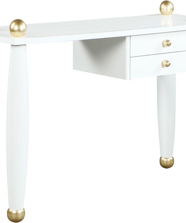 Etro White / Gold Desk/Console - Luxe Home Furnishings (Jersey City, NJ)