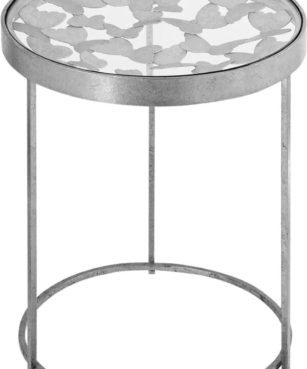 Butterfly Silver End Table - Luxe Home Furnishings (Jersey City, NJ)