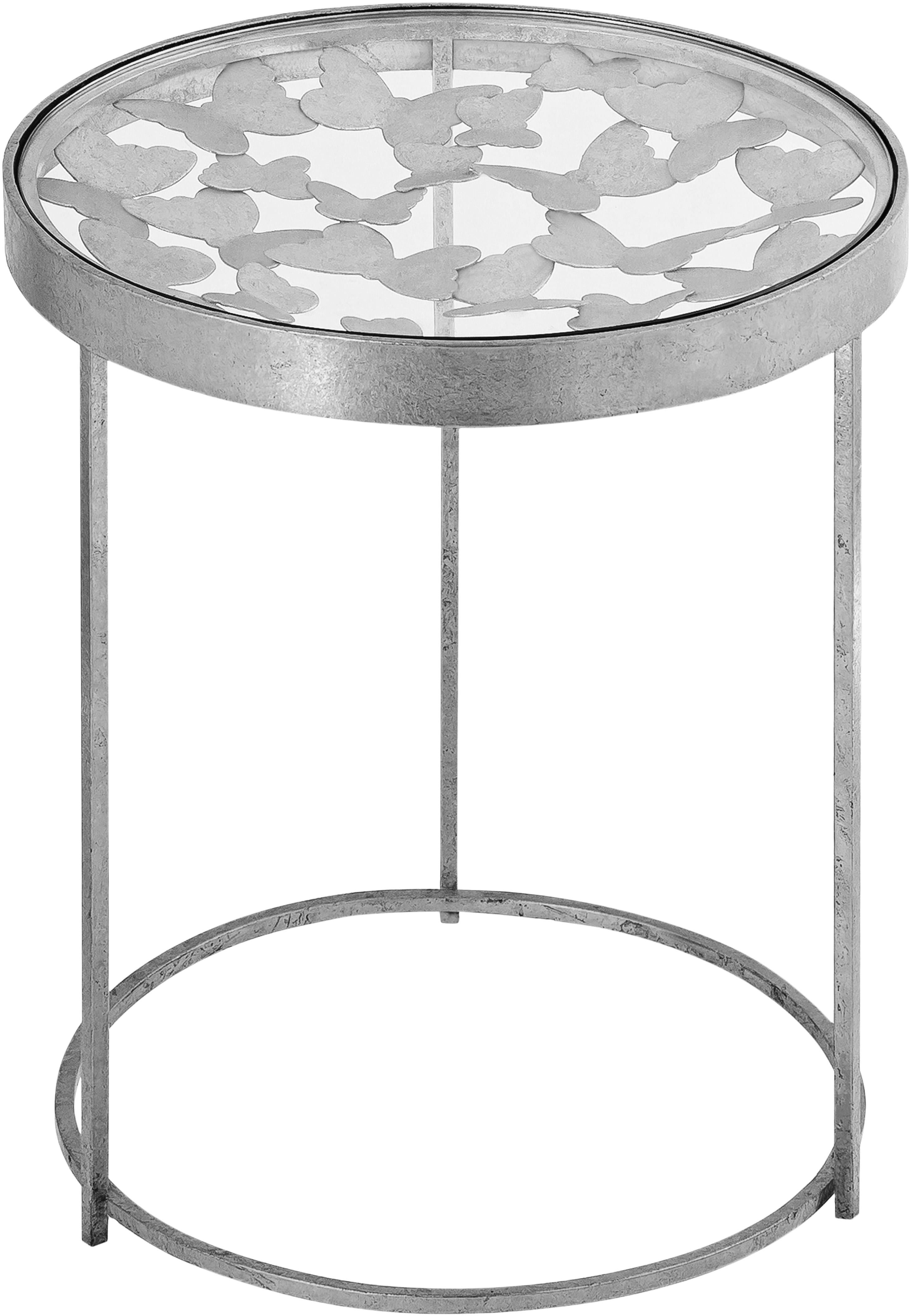 Butterfly Silver End Table - Luxe Home Furnishings (Jersey City, NJ)