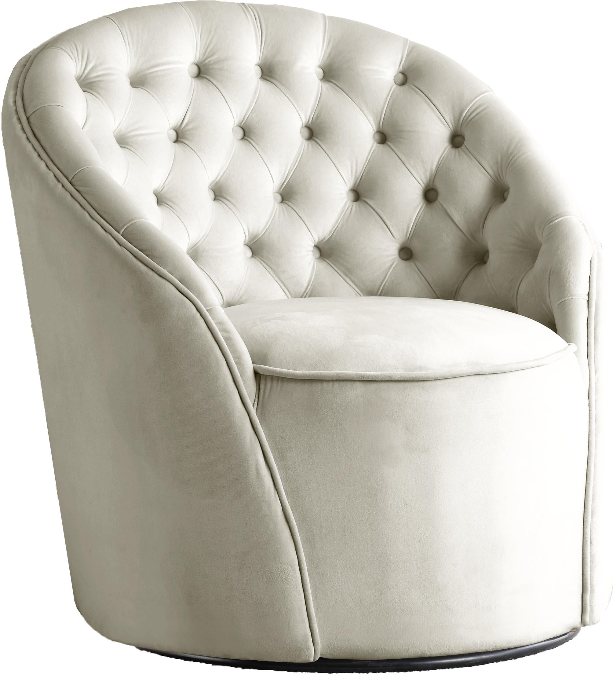 Alessio Cream Velvet Accent Chair - Luxe Home Furnishings (Jersey City, NJ)