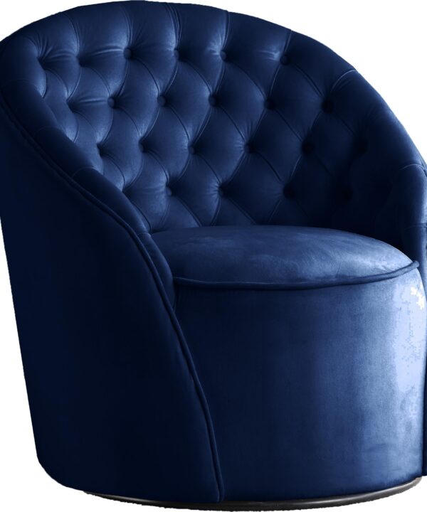 Alessio Navy Velvet Accent Chair - Luxe Home Furnishings (Jersey City, NJ)