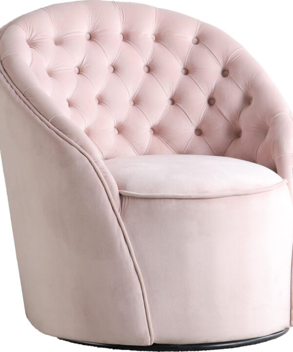 Alessio Pink Velvet Accent Chair - Luxe Home Furnishings (Jersey City, NJ)