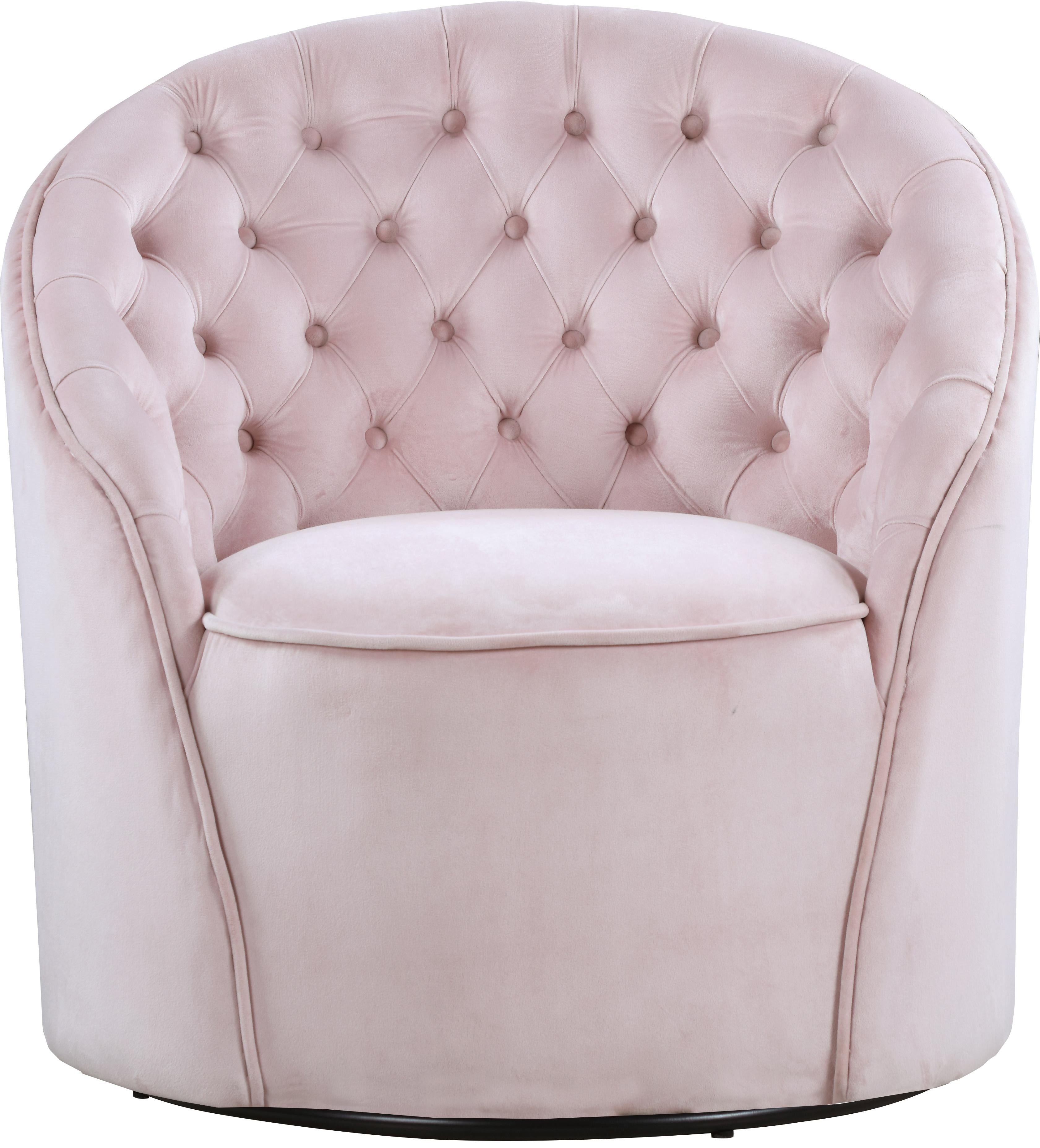 Alessio Pink Velvet Accent Chair - Luxe Home Furnishings (Jersey City, NJ)