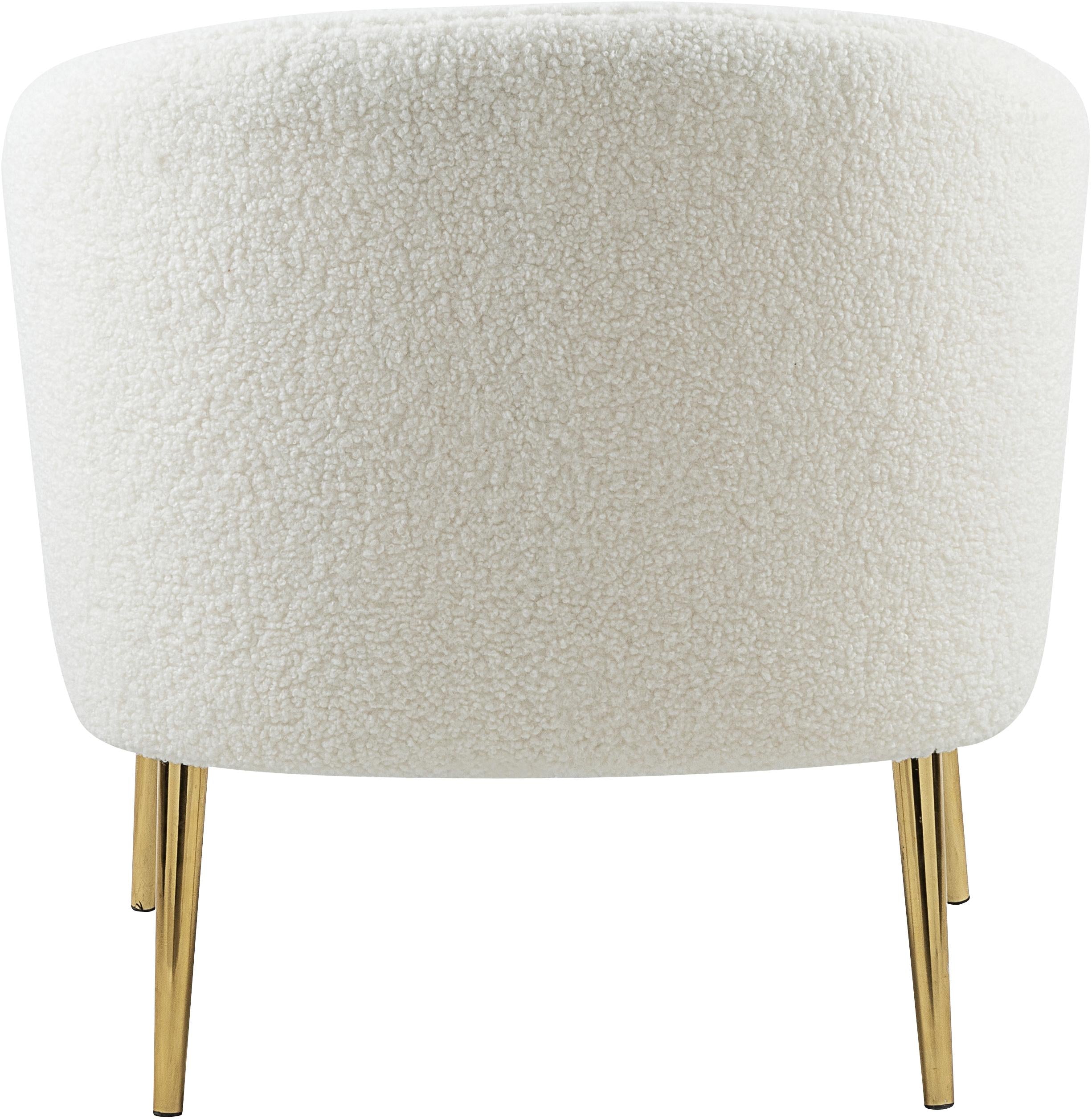 Barlow White Faux Sheepskin Fur Accent Chair - Luxe Home Furnishings (Jersey City, NJ)