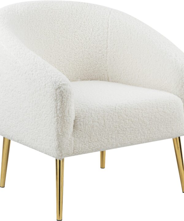 Barlow White Faux Sheepskin Fur Accent Chair - Luxe Home Furnishings (Jersey City, NJ)