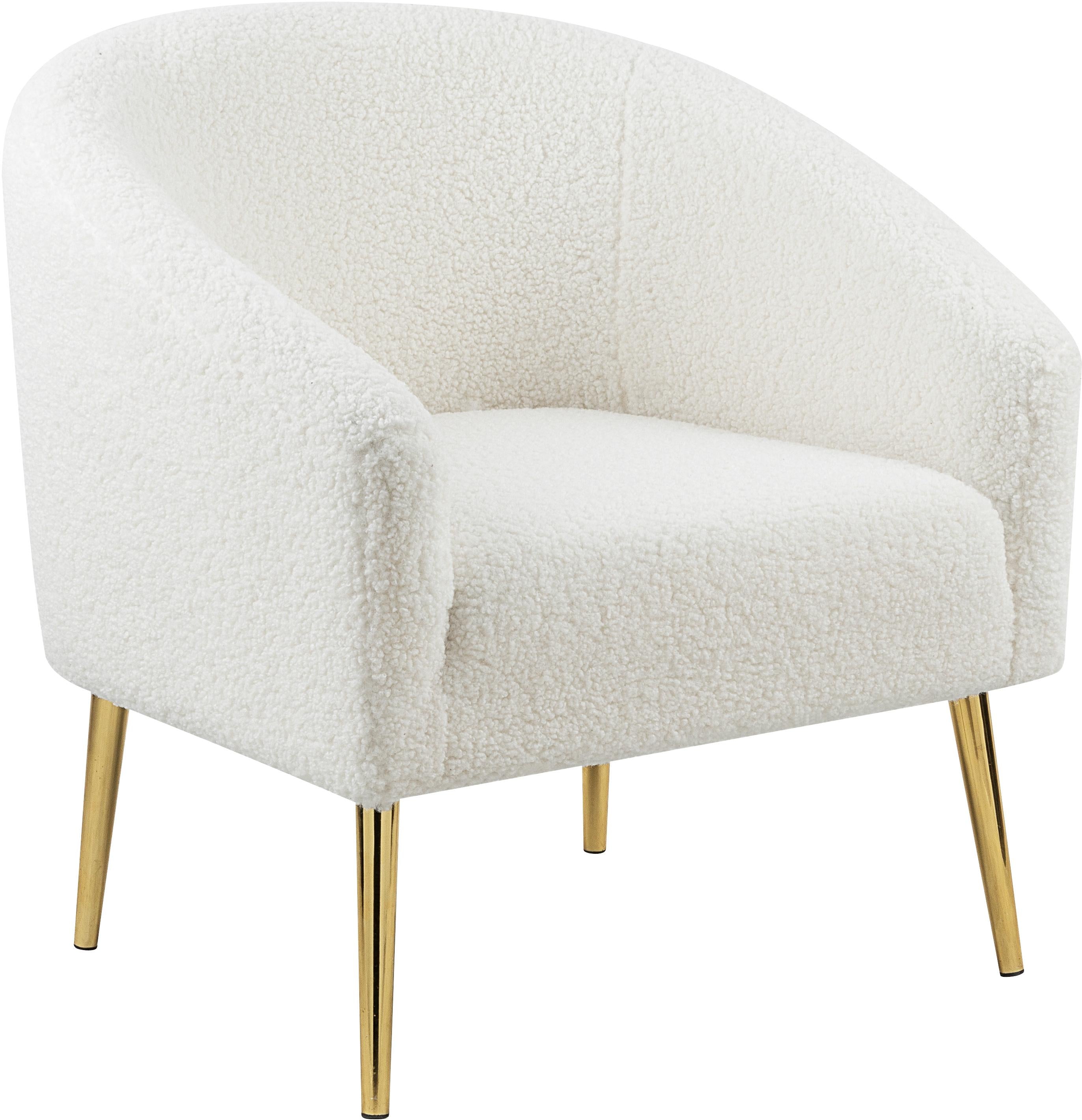 Barlow White Faux Sheepskin Fur Accent Chair - Luxe Home Furnishings (Jersey City, NJ)