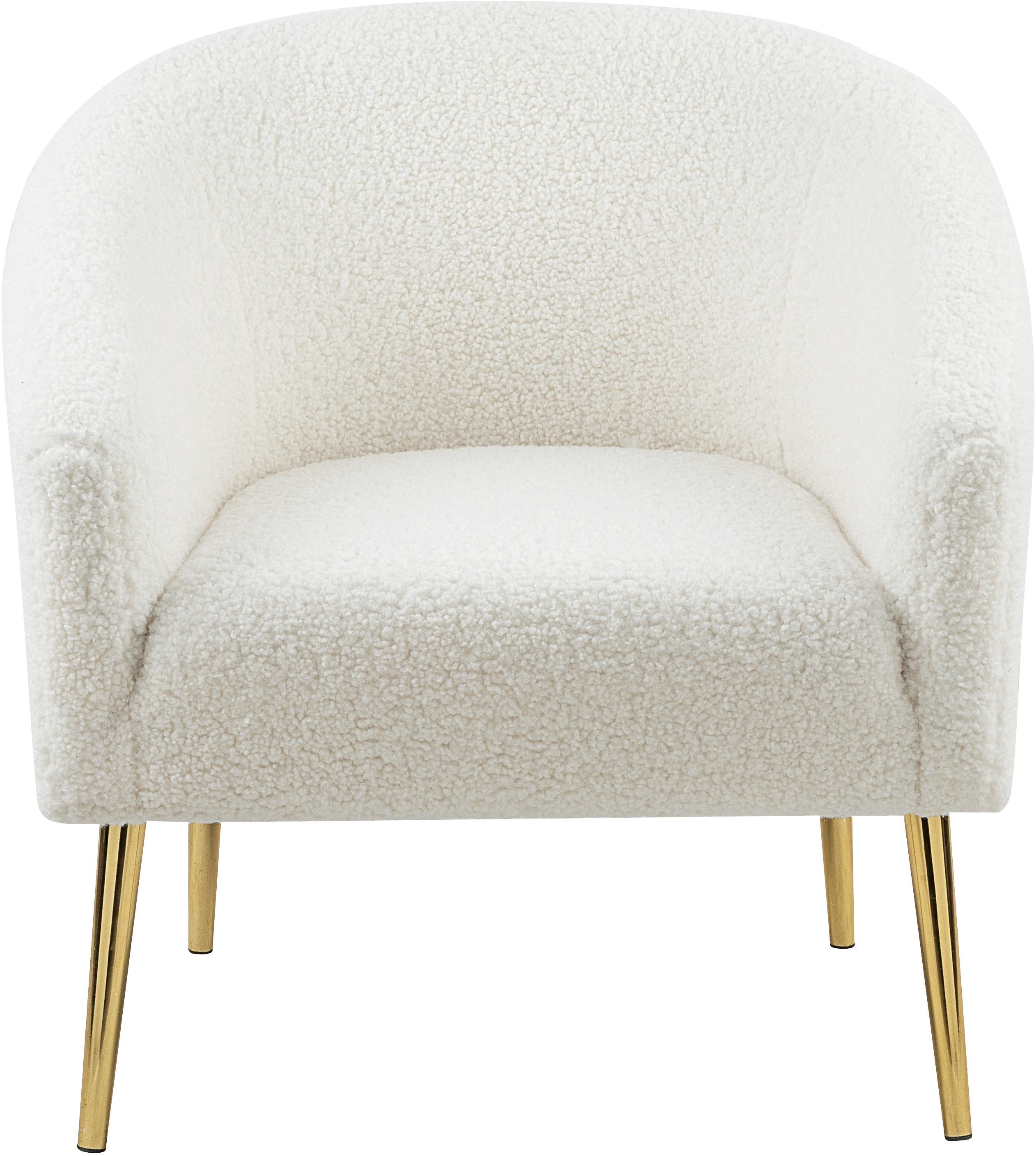 Barlow White Faux Sheepskin Fur Accent Chair - Luxe Home Furnishings (Jersey City, NJ)