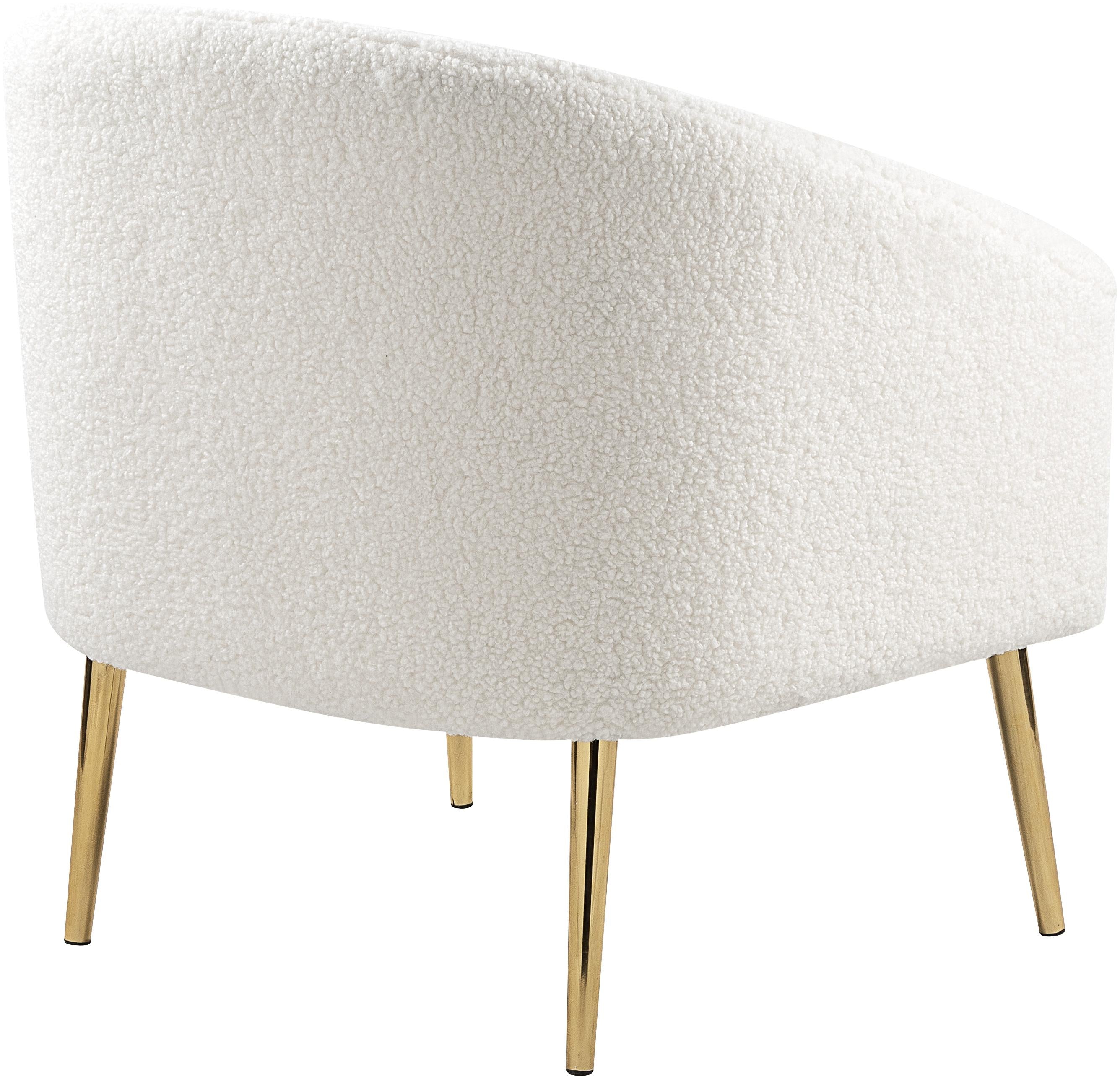 Barlow White Faux Sheepskin Fur Accent Chair - Luxe Home Furnishings (Jersey City, NJ)