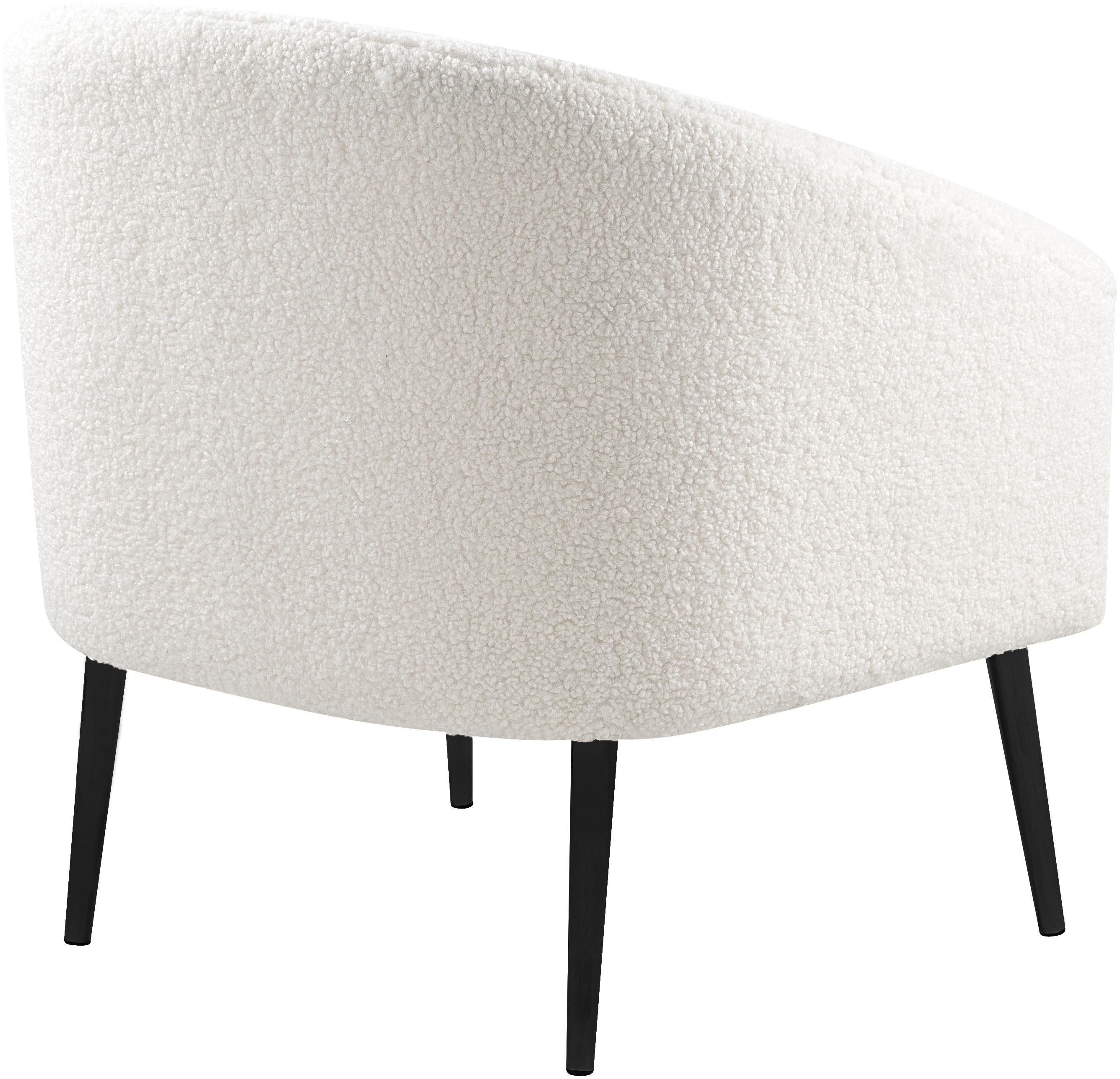 Barlow White Faux Sheepskin Fur Accent Chair - Luxe Home Furnishings (Jersey City, NJ)