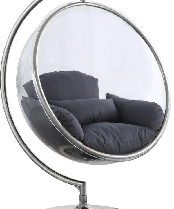 Luna Grey Durable Fabric Acrylic Swing Chair - Luxe Home Furnishings (Jersey City, NJ)