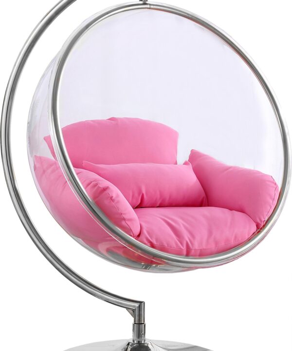 Luna Pink Durable Fabric Acrylic Swing Chair - Luxe Home Furnishings (Jersey City, NJ)