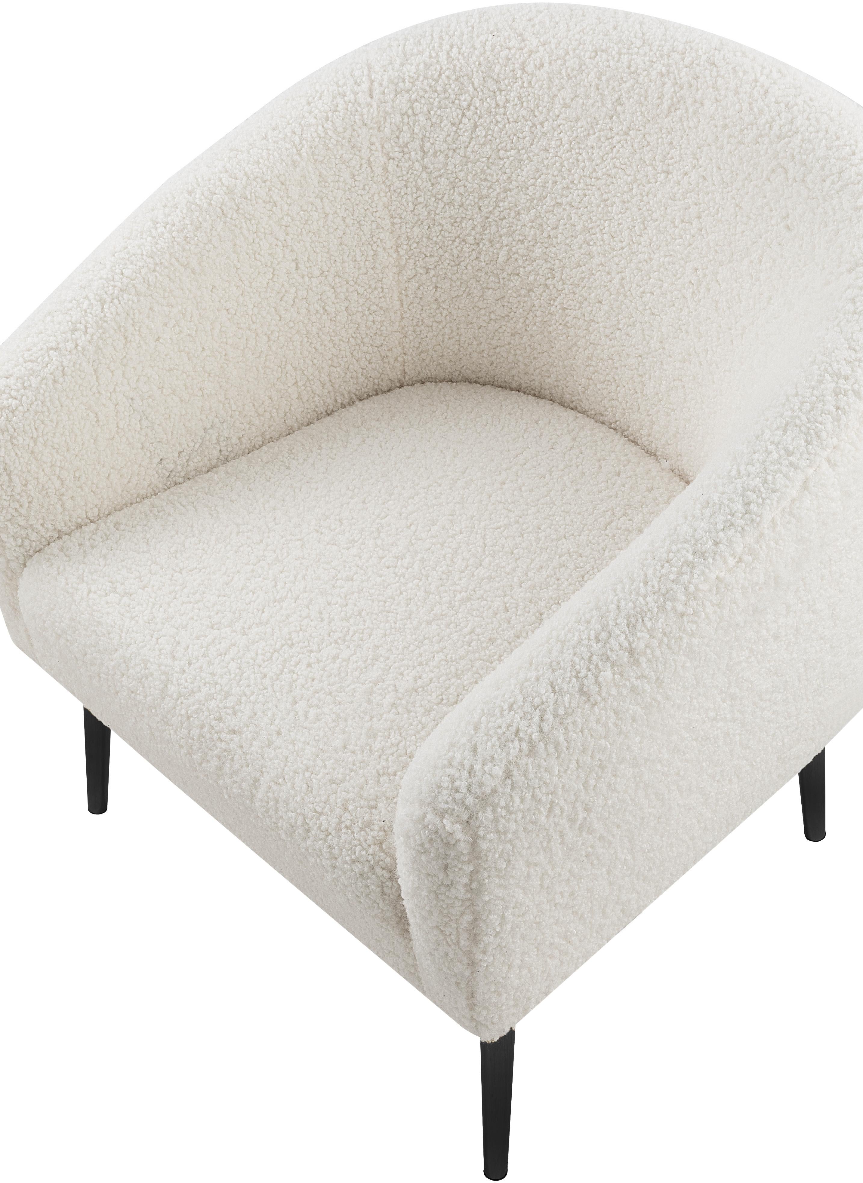 Barlow White Faux Sheepskin Fur Accent Chair - Luxe Home Furnishings (Jersey City, NJ)