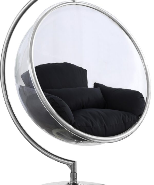 Luna Black Durable Fabric Acrylic Swing Chair - Luxe Home Furnishings (Jersey City, NJ)