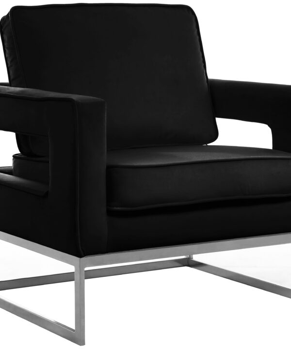 Noah Black Velvet Accent Chair - Luxe Home Furnishings (Jersey City, NJ)