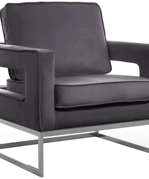 Noah Grey Velvet Accent Chair - Luxe Home Furnishings (Jersey City, NJ)