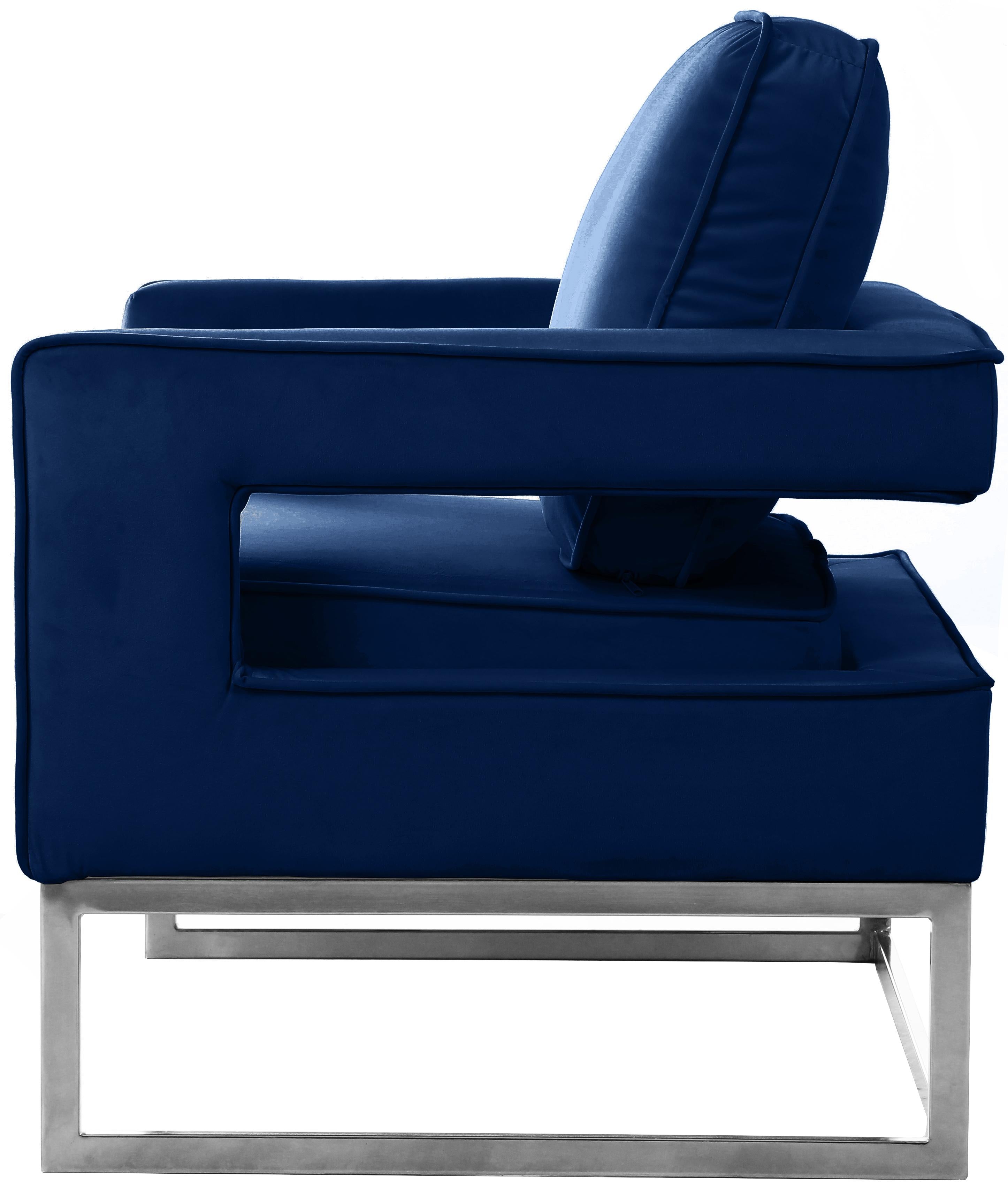 Noah Navy Velvet Accent Chair - Luxe Home Furnishings (Jersey City, NJ)