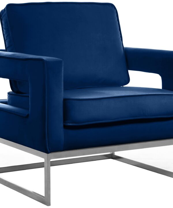 Noah Navy Velvet Accent Chair - Luxe Home Furnishings (Jersey City, NJ)