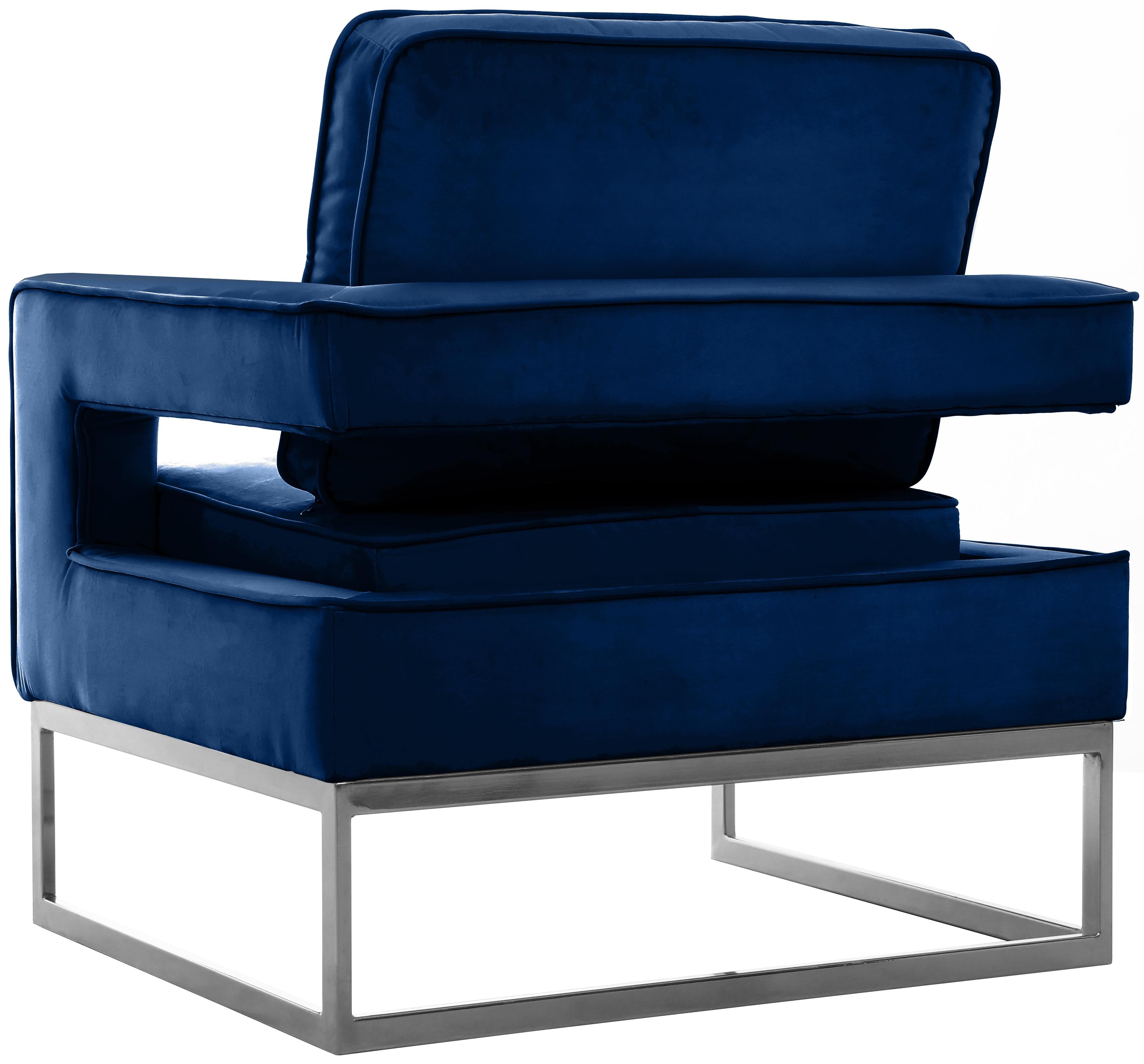 Noah Navy Velvet Accent Chair - Luxe Home Furnishings (Jersey City, NJ)