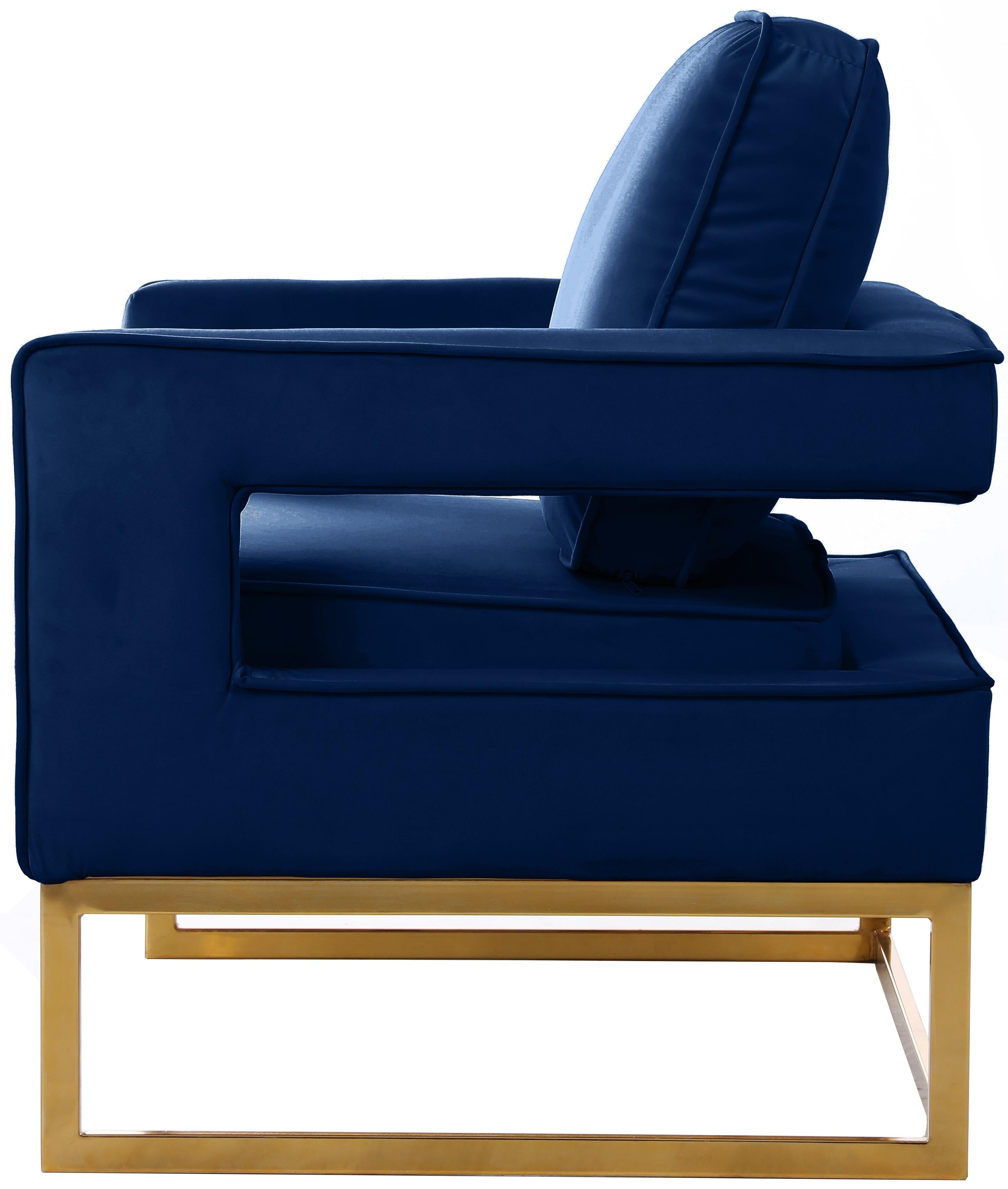 Noah Navy Velvet Accent Chair - Luxe Home Furnishings (Jersey City, NJ)