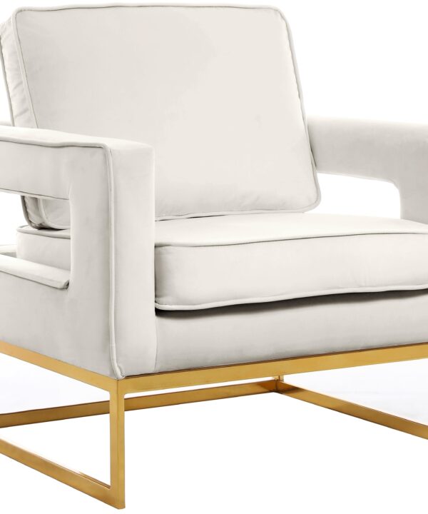 Noah Cream Velvet Accent Chair - Luxe Home Furnishings (Jersey City, NJ)