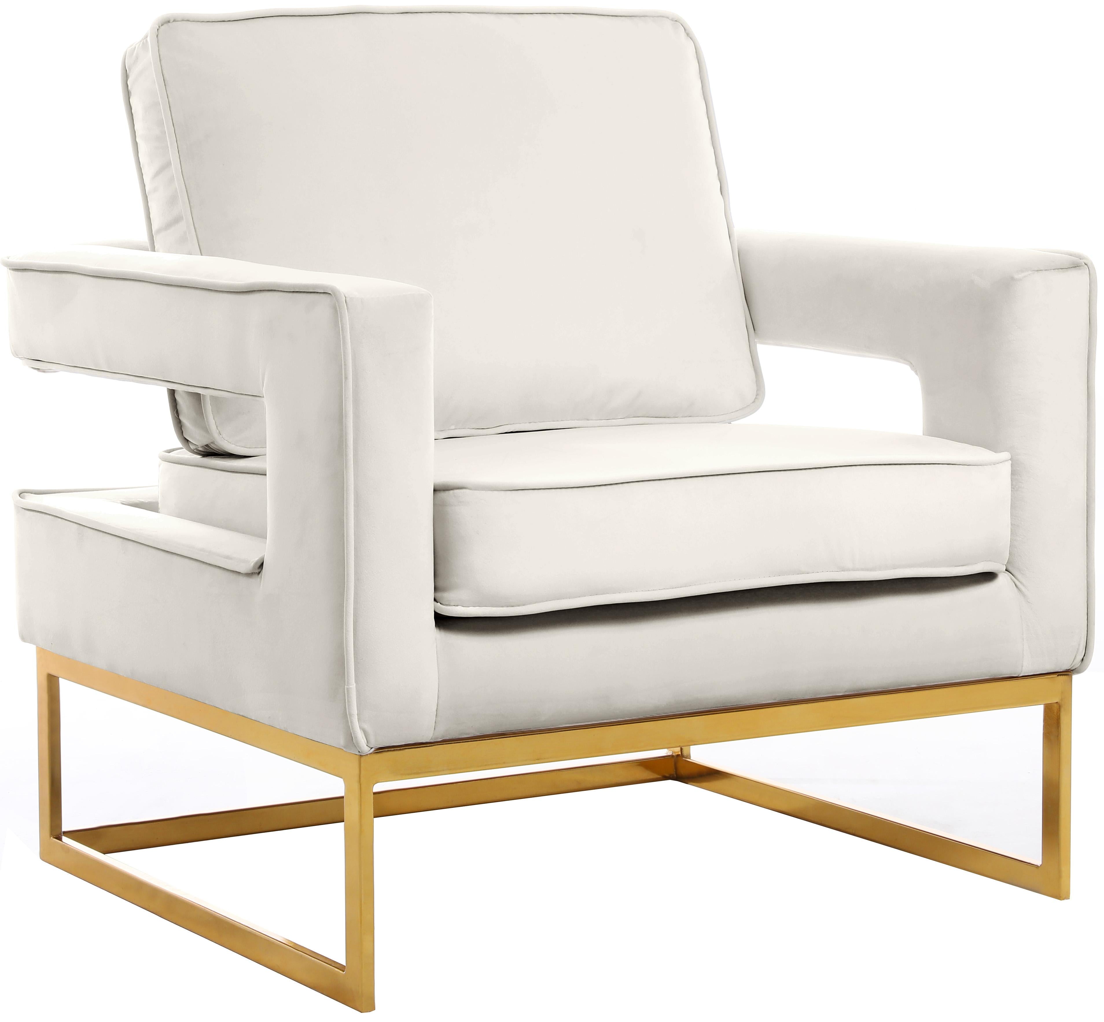 Noah Cream Velvet Accent Chair - Luxe Home Furnishings (Jersey City, NJ)
