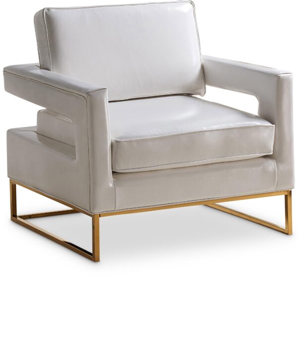Amelia White Faux Leather Accent Chair - Luxe Home Furnishings (Jersey City, NJ)