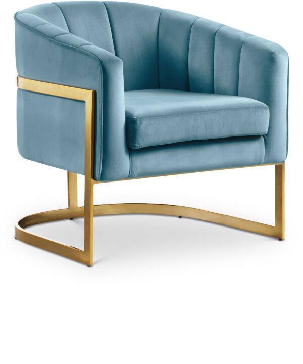 Carter Aqua Velvet Accent Chair - Luxe Home Furnishings (Jersey City, NJ)