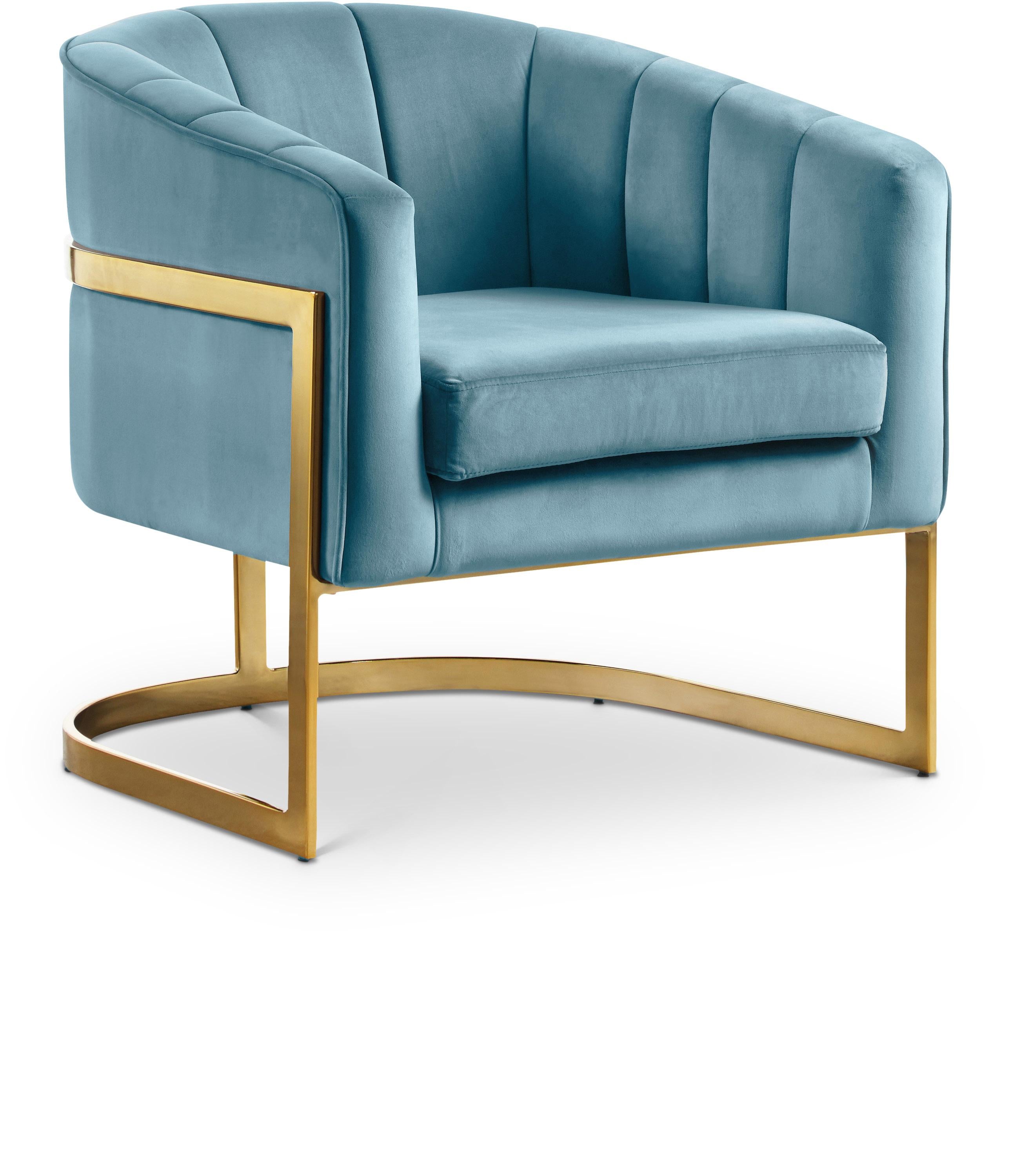 Carter Aqua Velvet Accent Chair - Luxe Home Furnishings (Jersey City, NJ)