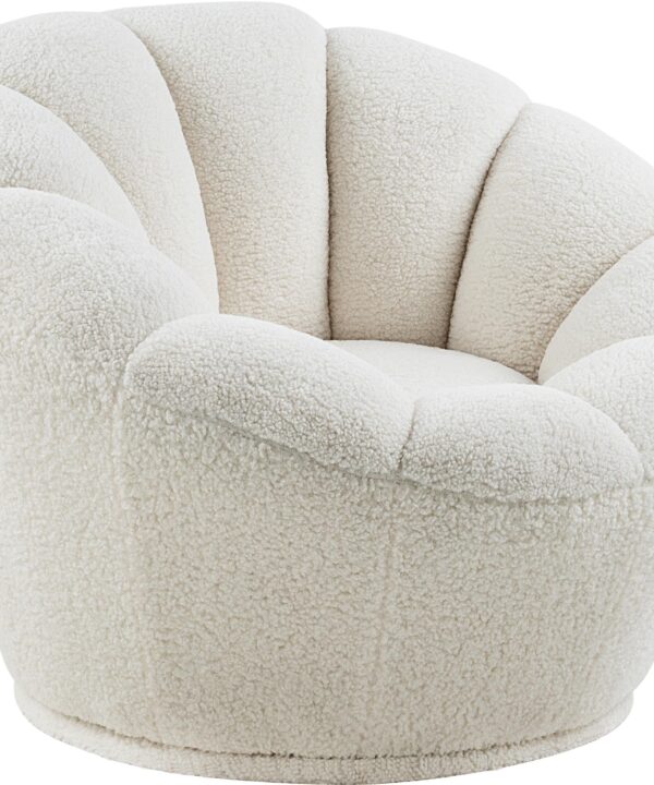 Dream White Faux Sheepskin Fur Accent Chair - Luxe Home Furnishings (Jersey City, NJ)