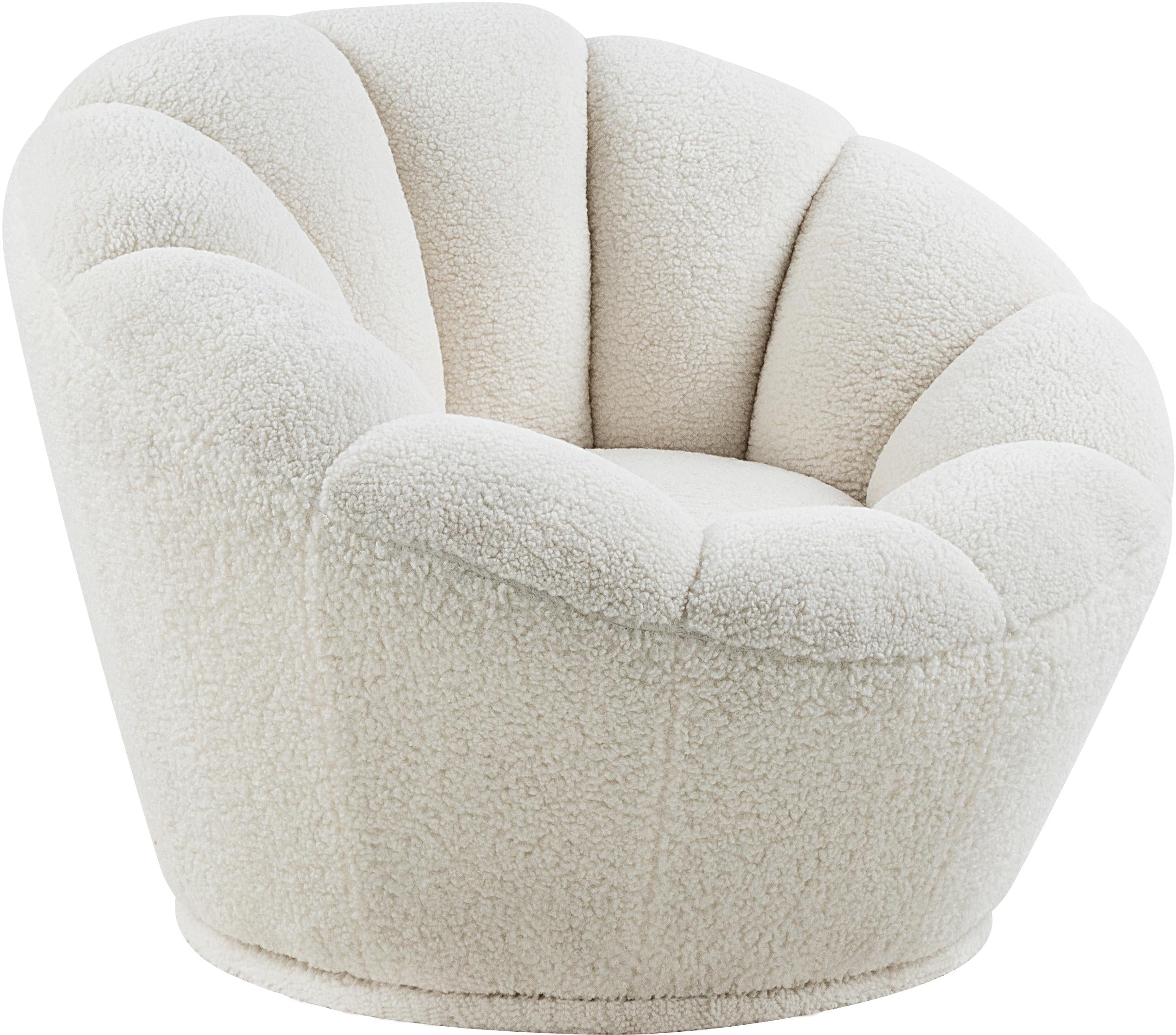 Dream White Faux Sheepskin Fur Accent Chair - Luxe Home Furnishings (Jersey City, NJ)