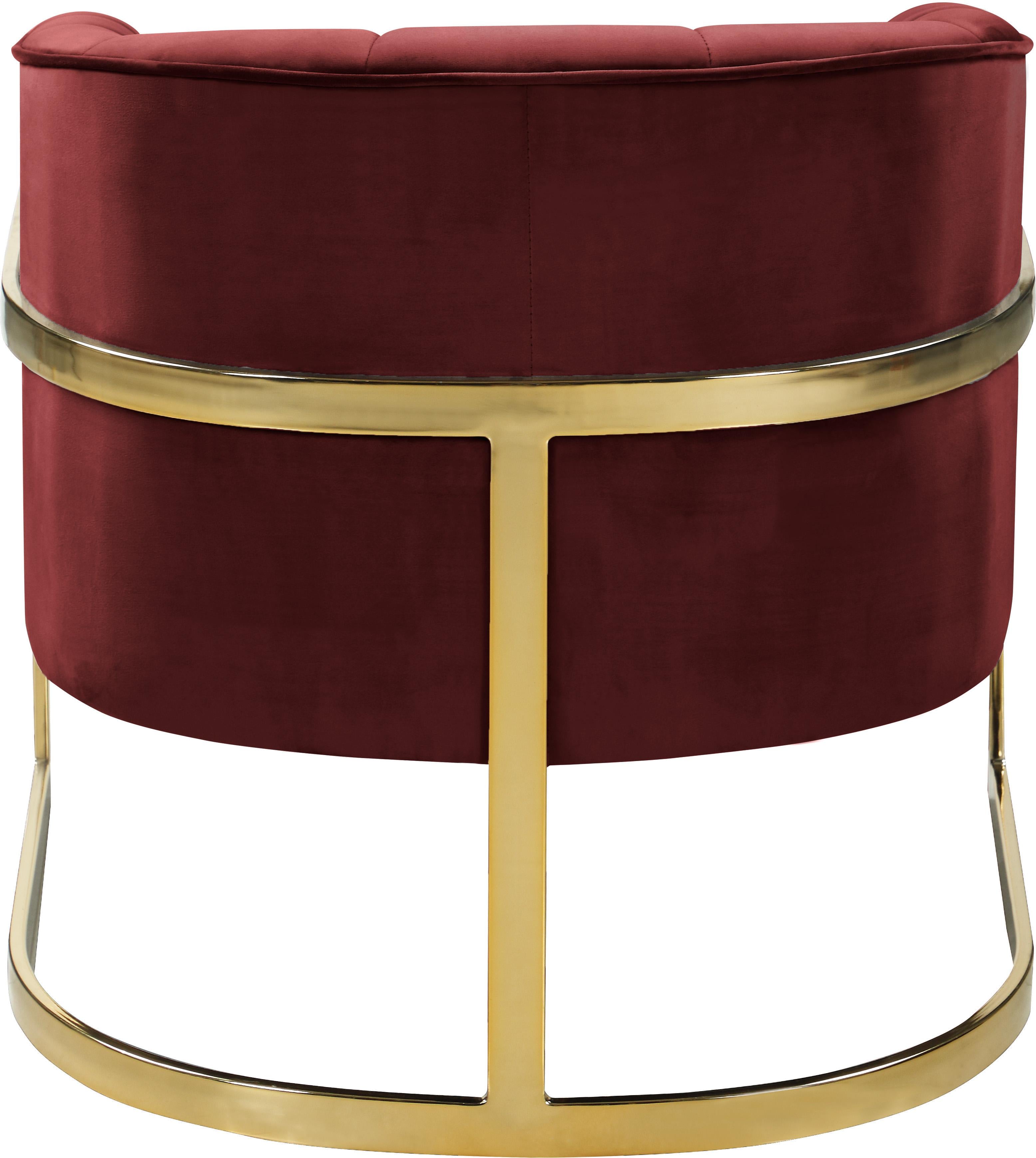 Carter Burgundy Velvet Accent Chair - Luxe Home Furnishings (Jersey City, NJ)