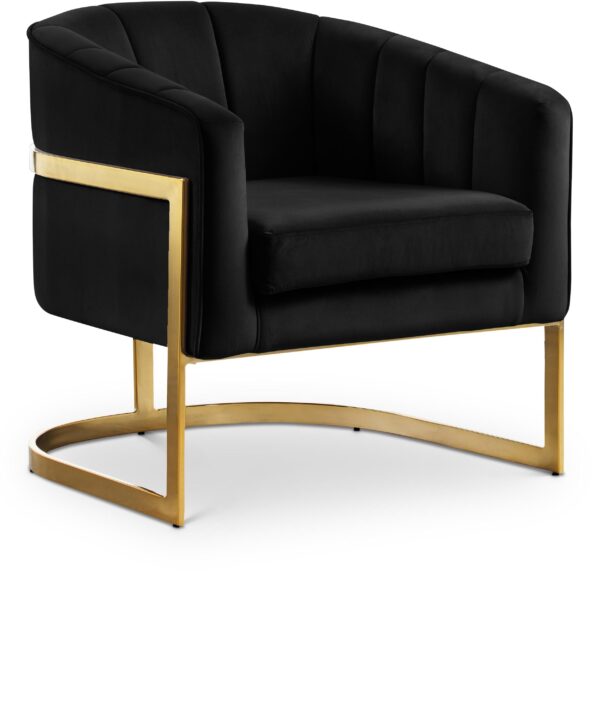 Carter Black Velvet Accent Chair - Luxe Home Furnishings (Jersey City, NJ)