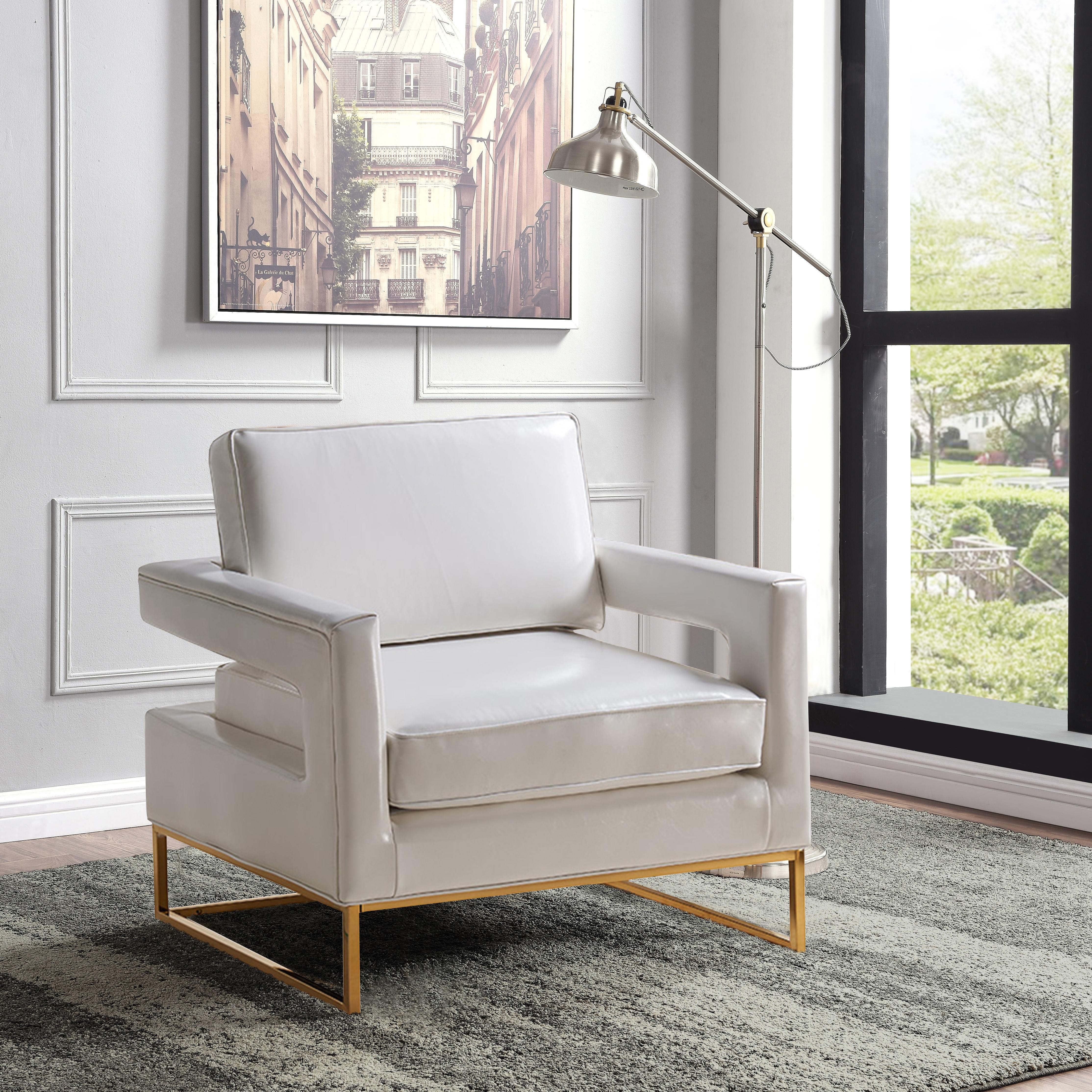 Amelia White Faux Leather Accent Chair - Luxe Home Furnishings (Jersey City, NJ)