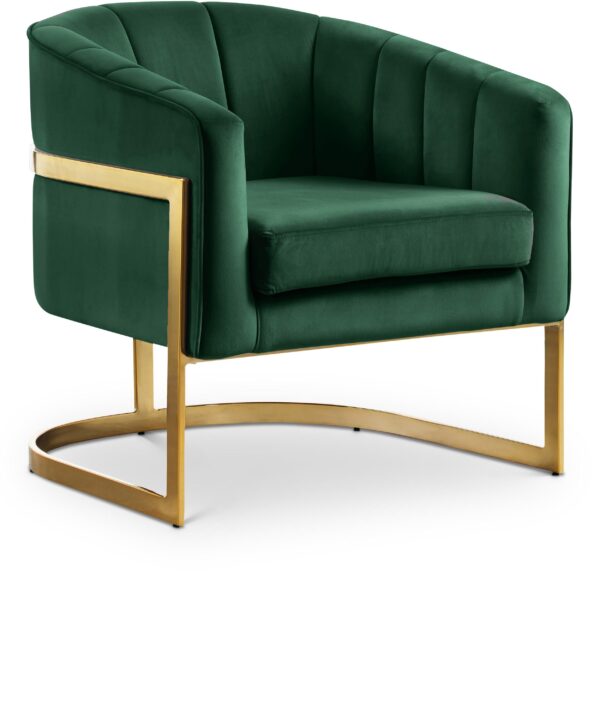 Carter Green Velvet Accent Chair - Luxe Home Furnishings (Jersey City, NJ)
