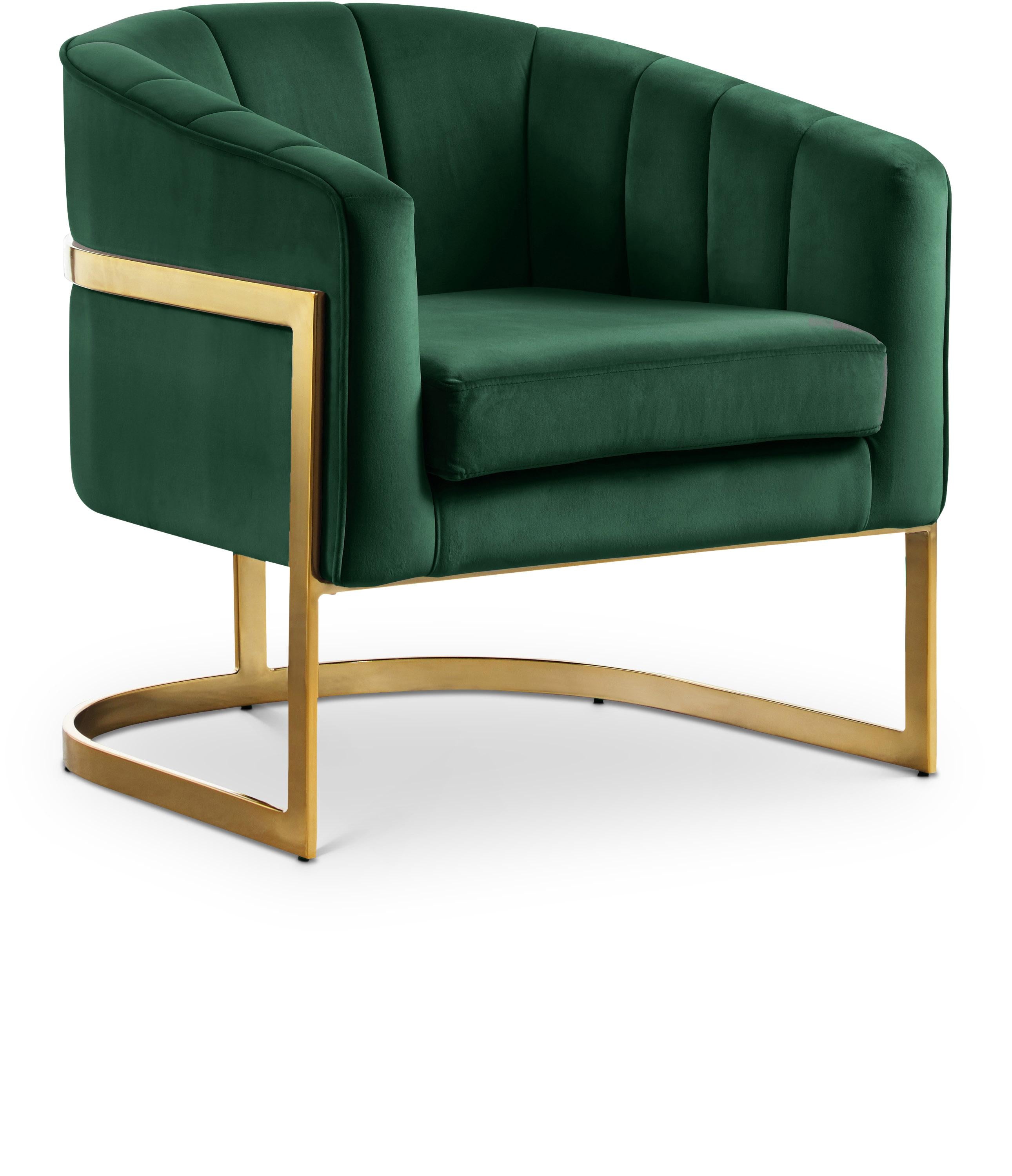 Carter Green Velvet Accent Chair - Luxe Home Furnishings (Jersey City, NJ)