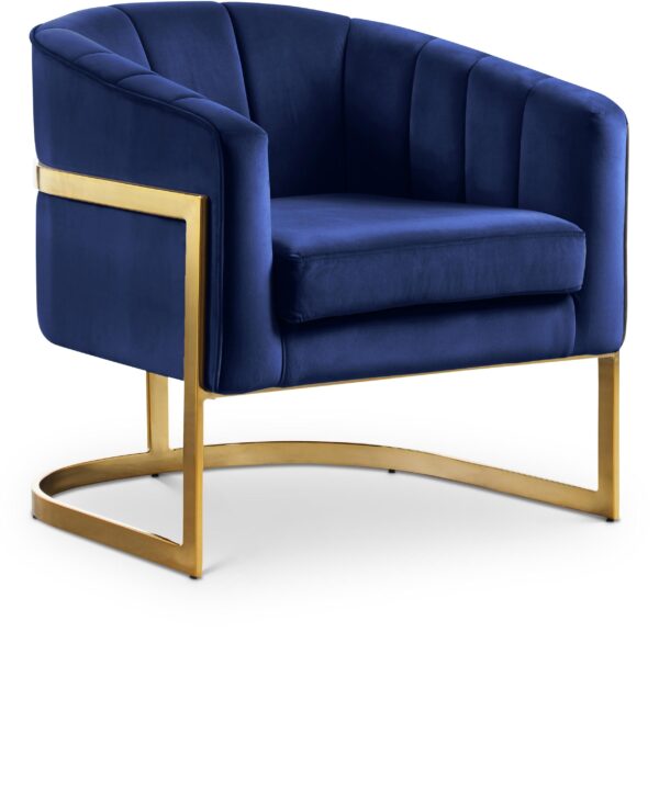 Carter Navy Velvet Accent Chair - Luxe Home Furnishings (Jersey City, NJ)